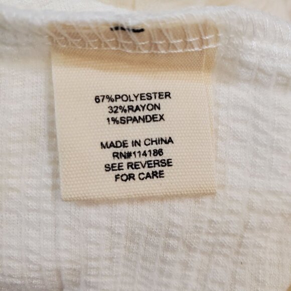 Retrology White Button-Shoulder Short Sleeve Top Medium - Picture 8 of 12